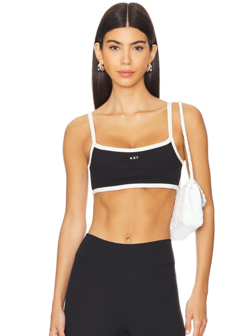 437 micro bra in black and crème